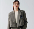 太平鳥女裝學(xué)院風(fēng)短款西裝外套女秋冬氣質(zhì)簡約通勤格紋小西裝 中性格紋 S 曬單實拍圖