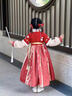 安妮優(yōu)兒（Anneyol）拜年服女童漢服冬季兒童新年唐裝2025新款國風(fēng)冬裝加厚喜慶過(guò)年服 套裝【裙子+外套】 130 曬單實(shí)拍圖