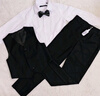 羅蒙兒童西裝套裝帥氣男童花童禮服鋼琴畢業(yè)演出服中大童小男孩西服秋 黑色馬甲四件套 130 曬單實(shí)拍圖