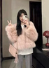 蕓蕁外套女2025新款粉色環(huán)保皮草上衣感超好看小香風(fēng)毛毛外套女秋冬 粉色 S 曬單實(shí)拍圖