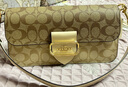 蔻馳（COACH）【官方授權(quán)店】蔻馳女包MORGAN系列腋下酒神包斜挎送女友老婆母親 CH506IMOT4卡其老花 曬單實(shí)拍圖