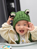 貝娜茜嬰兒帽子秋冬季寶寶毛線(xiàn)帽男寶女?huà)胗變横樋椕笨蓯?ài)護耳帽加厚保暖 小青蛙-綠色 3個(gè)月-2歲（40-50CM） 曬單實(shí)拍圖