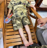 G.DUCKKIDS小黃鴨兒童迷彩服套裝男女童軍訓服中大小童活動(dòng)衣服學(xué)生軍訓服裝 沙漠T恤加短褲【夏款】 130 尺碼7~8歲【120-130cm】cm 曬單實(shí)拍圖