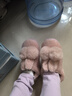 FOOTOPPO棉拖鞋男秋冬拖鞋全包跟毛拖鞋女士可愛(ài)毛毛鞋情侶家居鞋棉拖冬 曬單實(shí)拍圖