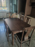 梵宜實(shí)木餐桌 北美黑胡桃折疊可伸縮餐桌椅組合家用吃飯桌子2025新款 1.5m一桌6椅【帶轉盤(pán)90CM】 黑胡桃木 曬單實(shí)拍圖