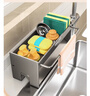 德力西（DELIXI）廚房置物架抹布架水龍頭水池洗碗海綿洗潔精瀝水槽收納架子118 亮砂加大款臺面款瀝水籃帶桿 無(wú)規格 曬單實(shí)拍圖