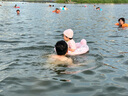 鯨保兒童游泳圈 坐圈小孩充氣方向盤(pán)坐圈寶寶游泳洗澡戲水泳圈J901 曬單實(shí)拍圖