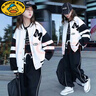 G.DUCKKIDS棒球服外套女童秋裝套裝初中生大童春秋款運動(dòng)服長(cháng)褲潮酷少女學(xué)院 黑色套裝 春秋款 170cm 曬單實(shí)拍圖