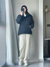 WHIM NASA大碼鴨絨羽絨服男短款2025冬季新款加厚保暖寬松外套男女學(xué)生冬裝 米白色 XL 約145-17斤可穿 曬單實(shí)拍圖
