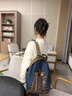 小野七天復古撞色民族風(fēng)雙肩包女個(gè)性高中大學(xué)生旅游背包通勤書(shū)包 民族風(fēng)雙肩包【藍色】無(wú)掛件 曬單實(shí)拍圖