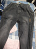 啄木鳥(niǎo)牛仔褲男士2025秋冬季新款加絨寬松潮牌工裝束腳褲休閑百搭褲子男 K009#黑灰常規 L 曬單實(shí)拍圖