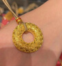 胖東來品質(zhì)金包銀平安扣吊墜古法圓圈鏤空項(xiàng)鏈掛墜鎖骨鏈毛衣鏈 鏤空款平安扣(包金0.2g)送繩子   約20g 曬單實(shí)拍圖