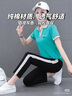 啄木鳥(niǎo)純棉運動(dòng)服套裝女夏寬松短袖長(cháng)褲中年媽媽裝休閑兩件套 寶藍 M 曬單實(shí)拍圖