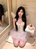 蕉京萬(wàn)圣節cosplay服裝女兔女郎兔子裝制服角色扮演小惡魔天使套裝 黑色2件套+手套+頸圈+絲襪+翅膀 l 曬單實(shí)拍圖