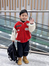 G.DUCKKIDS小黃鴨童裝男童外套秋冬加絨加厚男寶寶毛毛衣帥氣兒童棒球服冬裝 紅色 90 建議1~2歲【 80-90cm】cm 曬單實(shí)拍圖