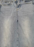 茵曼（INMAN）法式牛仔闊腿褲休閑高腰百搭小個(gè)子九分褲子 淺牛仔藍 27 曬單實(shí)拍圖