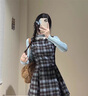 舒芳蝶（shufangdie）韓系學(xué)院風(fēng)早秋穿搭套裝2025新款小個(gè)子A字連衣裙chic甜辣兩件套 毛衣+背心裙 M 曬單實(shí)拍圖