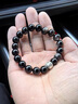 侗秘黑曜石手串水晶銀曜石六字箴言好運轉運珠男女手鏈七夕情人節禮物 10mm收藏級銀曜石+s999純銀 曬單實(shí)拍圖