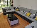 駿森沙發(fā)客廳家具組合U型簡(jiǎn)約現代大戶(hù)型轉角可拆洗布藝沙發(fā) 高雅灰【超柔植絨】 六件套【乳膠版帶地毯4小凳子】 曬單實(shí)拍圖