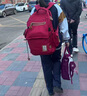 JCZS日本減負護脊書(shū)包初中生中學(xué)生男生高中生背包男大容量女雙肩包男 紅色大號(帶零錢(qián)包) 曬單實(shí)拍圖