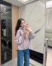 LPOX外套女短款連帽通勤外套女2025年新款春秋款小個子寬松休閑夾克 紫色 高品質(zhì) (版有里布) M 100-110斤 曬單實拍圖