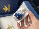 瑞士正品Longines浪琴手表男士全自動(dòng)機械表防水專(zhuān)用超薄月相男表 間金藍面-送皮表帶 曬單實(shí)拍圖