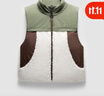 蕉內（Bananain）熱皮女士馬甲背心仿羊羔絨外穿時(shí)尚休閑洋氣款保暖鎖溫防水 探險綠拼色 M 曬單實(shí)拍圖