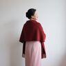 吳蠶里大紅色酒紅色羊毛圍巾女?huà)寢尡久晗财牌呕槎Y旗袍披肩外搭配裙子 酒紅 曬單實(shí)拍圖