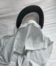 蕉下（beneunder）防曬口罩臉基尼帽檐防曬面罩全臉女防風(fēng)透氣防紫外線(xiàn)藍(lán)煙灰AL341 曬單實(shí)拍圖