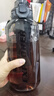 cica噸頓桶噸運動(dòng)水壺大容量水杯男女士耐高溫tritan茶水分離大肚杯夏 （加長(cháng)茶倉+帶刻度）黑色 1300ml 曬單實(shí)拍圖