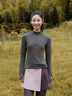 森馬（Semir）長(cháng)袖T恤女設計感分割運動(dòng)風(fēng)2025新款冬季緊身發(fā)熱抓絨打底衫 深灰20911 2XL 曬單實(shí)拍圖