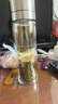 橙央一鍵開(kāi)蓋水杯茶杯玻璃杯水杯男士泡茶杯茶水分離杯玻璃高硼硅杯子 升級版鋼蓋銀色500ml【速開(kāi)雙層加厚】 曬單實(shí)拍圖