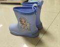 迪士尼兒童雨鞋女童中筒防滑雨靴冰雪公主小寶寶水鞋 P21014藍色 220mm  曬單實(shí)拍圖
