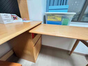 漢盼實(shí)木書(shū)桌拐角書(shū)柜學(xué)生轉角辦公電腦桌子旋轉書(shū)桌架一體折疊家用 [胡桃色]書(shū)桌+斗柜旋轉桌 100*55*76cm 曬單實(shí)拍圖