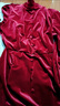 皮爾卡丹（pierre cardin）酒紅色金絲絨連衣裙2025年春秋季新款女裝高端氣質(zhì)晚禮服長(cháng)款 酒紅色官方旗艦 XL 建議118-129斤 曬單實(shí)拍圖