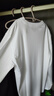霞湖世家長絨棉白色長袖t恤打底衫7A抑菌純棉內(nèi)搭白T男 219A 白色  L 曬單實拍圖