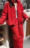 朵朵·可可結婚禮物  本命年新年紅品 羽絨服家居服套裝  暗紅 M (160) 曬單實(shí)拍圖