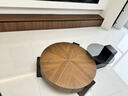 帕沙曼（pashaman）圓形實(shí)木茶幾中古風(fēng)小戶(hù)型客廳創(chuàng  )意鋼化玻璃大茶幾組合0.9米6246Y 曬單實(shí)拍圖