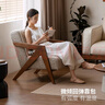 源氏木語(yǔ)實(shí)木沙發(fā)椅客廳中古風(fēng)單人椅家用陽(yáng)臺理查德休閑靠背椅 胡桃色0.62m粗花呢沙發(fā)椅62.*87*78cm 曬單實(shí)拍圖