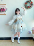 G.DUCKKIDS小黃鴨童裝洛麗塔公主裙女童裙子夏季兒童禮服連衣裙女孩子蓬蓬裙 藍色 100 尺碼2~3歲【90-100cm】cm 曬單實拍圖