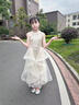 思妙星兒童美人魚(yú)魚(yú)尾禮服花童公主裙女童主持人模特走秀鋼琴演奏演出服 銀色亮片_01 160 曬單實(shí)拍圖
