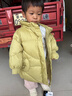 迷你巴拉女童中長(cháng)款羽絨服冬季寶寶時(shí)尚輕薄保暖兒童連帽外套 黃綠41190 100 cm 曬單實(shí)拍圖