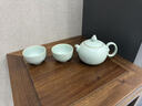 青澹墨雅天青汝窯 茶壺套組開(kāi)片冰裂釉功夫泡茶壺 景德鎮手工陶瓷禮盒裝 玉珠茶組 3件 曬單實(shí)拍圖