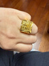 吉財運假一賠十黃金福字戒指發(fā)字開(kāi)口可調節金包銀999足銀方戒板戒男戒 福字戒指包金2克 曬單實(shí)拍圖