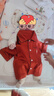 Q21新年禮盒兒童真絲睡衣男童女童寶寶2024春季桑蠶絲男孩女孩家居服 圣誕紅 90 曬單實(shí)拍圖