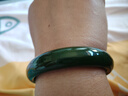 百年老鳳祥玉手鐲女碧玉色手鐲菠菜綠和田玉色墨綠送長(cháng)輩節日禮物 內徑65-66適合體重160-180斤 曬單實(shí)拍圖