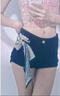 COSMICKISS雙面長(zhǎng)條小絲巾圍巾女職業(yè)裝OL飄帶春夏季韓國(guó)新款小領(lǐng)巾發(fā)帶腰帶 斜角絲巾-黑色 曬單實(shí)拍圖
