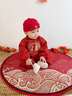 G.DUCKKIDS小黃鴨一周歲禮服男女寶寶抓周百天滿(mǎn)月嬰幼兒中國風(fēng)唐裝兒童漢服 紅色 80 尺碼建議9-12個(gè)月cm 曬單實(shí)拍圖