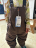 迷你巴拉男女童拒水防油污防風(fēng)冬新款背帶長(cháng)褲【三防羽絨褲】 深咖啡50904 110 曬單實(shí)拍圖