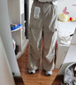 駱駝（CAMEL）直筒梭織工裝長(cháng)褲女防潑水百搭傘兵褲 C24CA6L6619 淡卡其 L 曬單實(shí)拍圖
